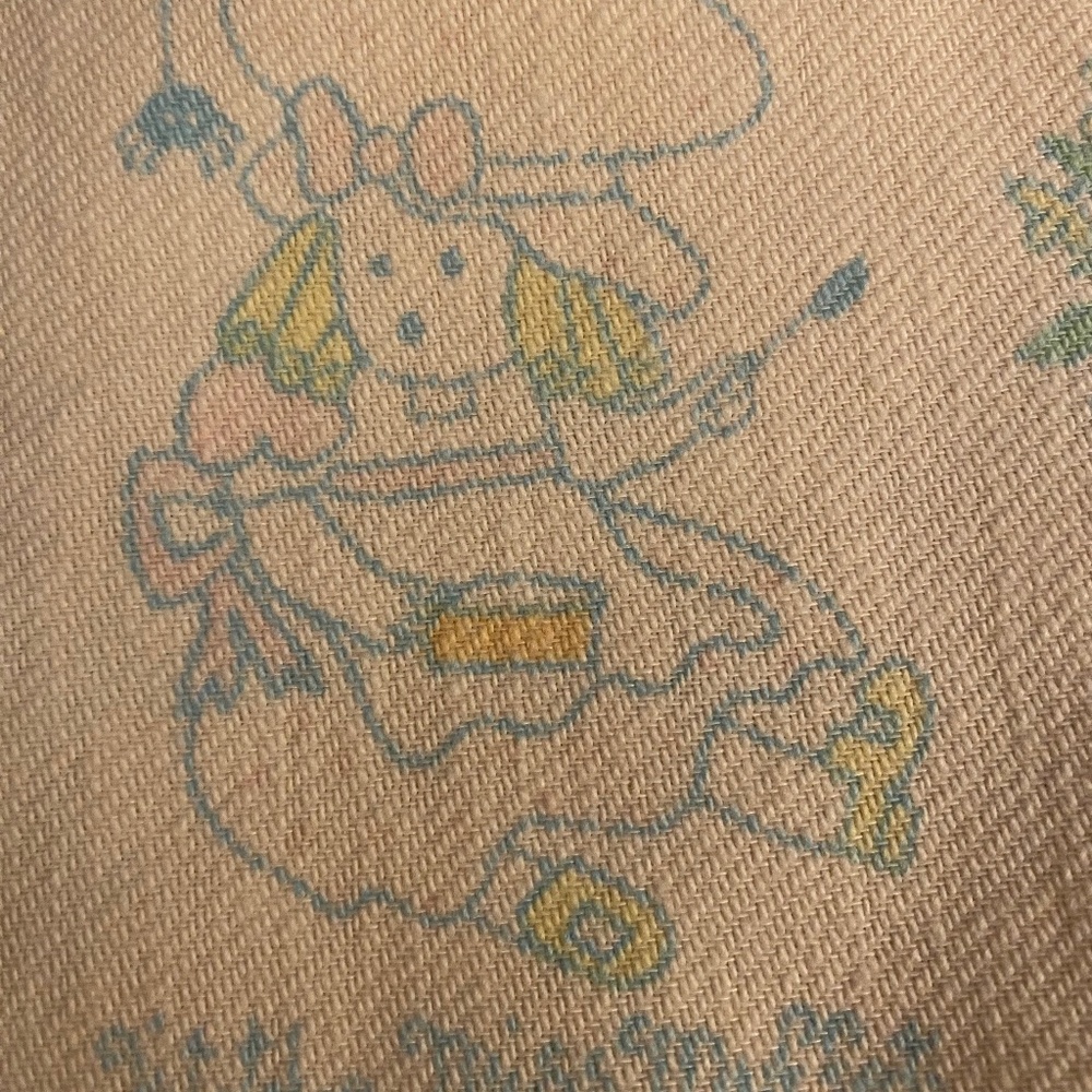 Crib Blanket vintage (1951) Nursery Rhyme